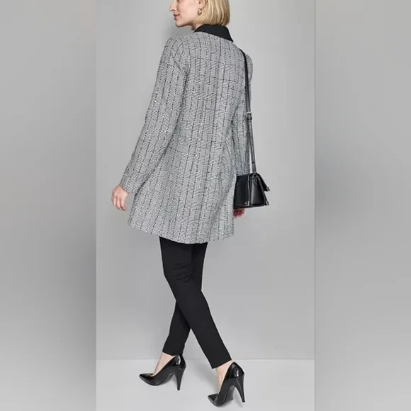 Karl Lagerfeld Paris Plaid Black and Gray Blazer Size 12 NWOT P2P 20